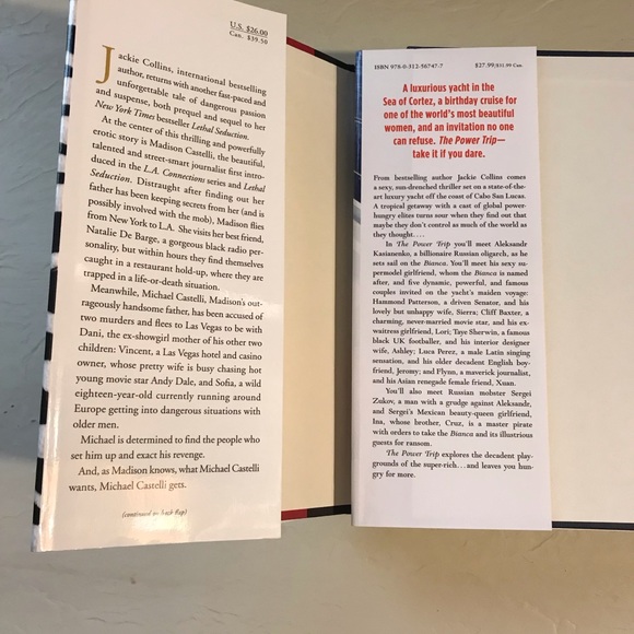 Lot/2 Jackie Collins Hardback Books “The Power Trip” “Deadly Embrace” - Picture 7 of 7